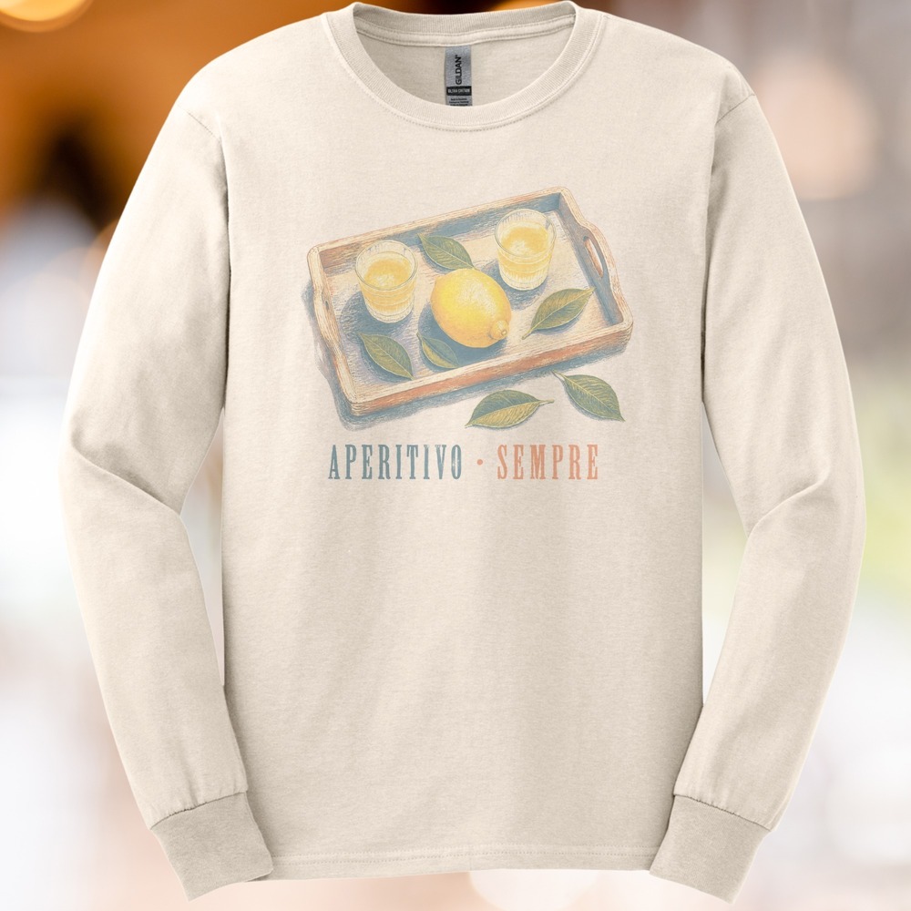 Aperitivo Sempre Tray with Lemon and Glasses Long Sleeve Tee